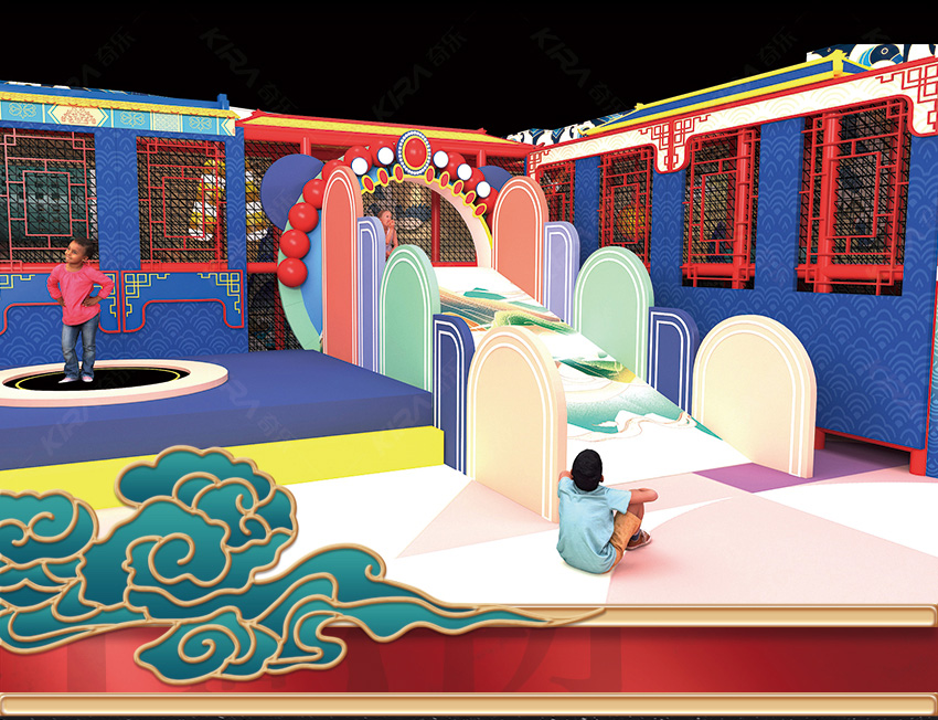 特別是在傳統(tǒng)節(jié)日中，在這樣國風(fēng)的兒童親子樂園中游玩，更有氛圍。