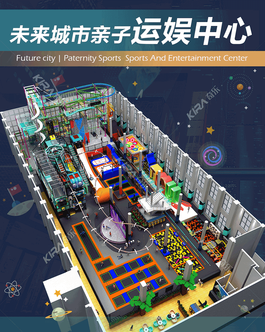 未來城市親子運娛中心是奇樂集團(tuán)全新打造的室內(nèi)大型親子樂園。